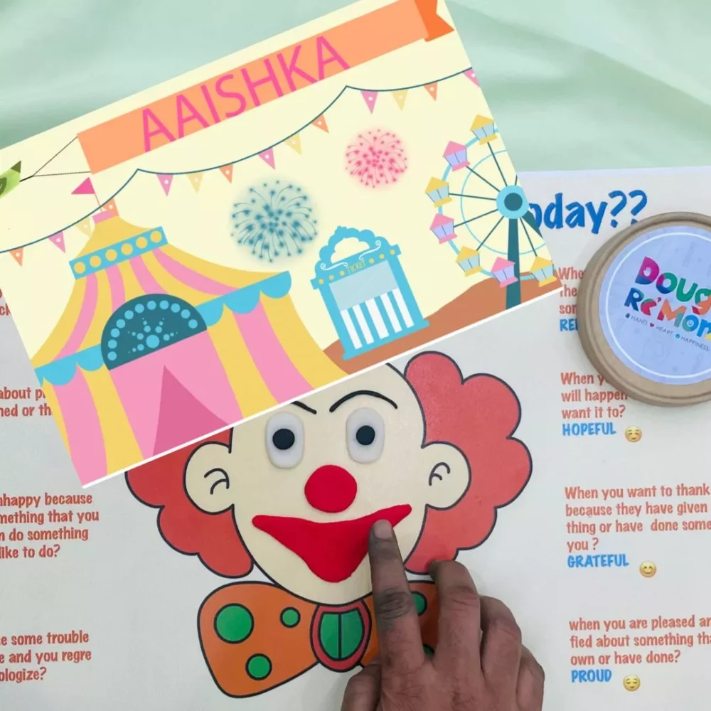 Circus theme dough mat for your play dough set